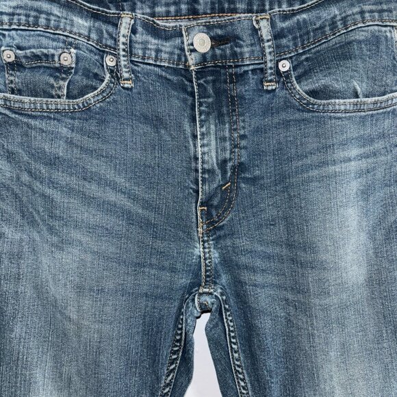 Levi’s 513 Men's Slim Straight Jeans W29 L32 Medium Wash Distressed Look Denim - Picture 3 of 14